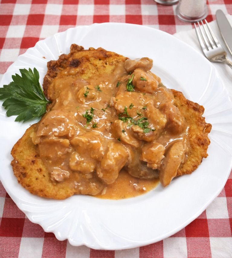 mięso z burakami i ziemniakami